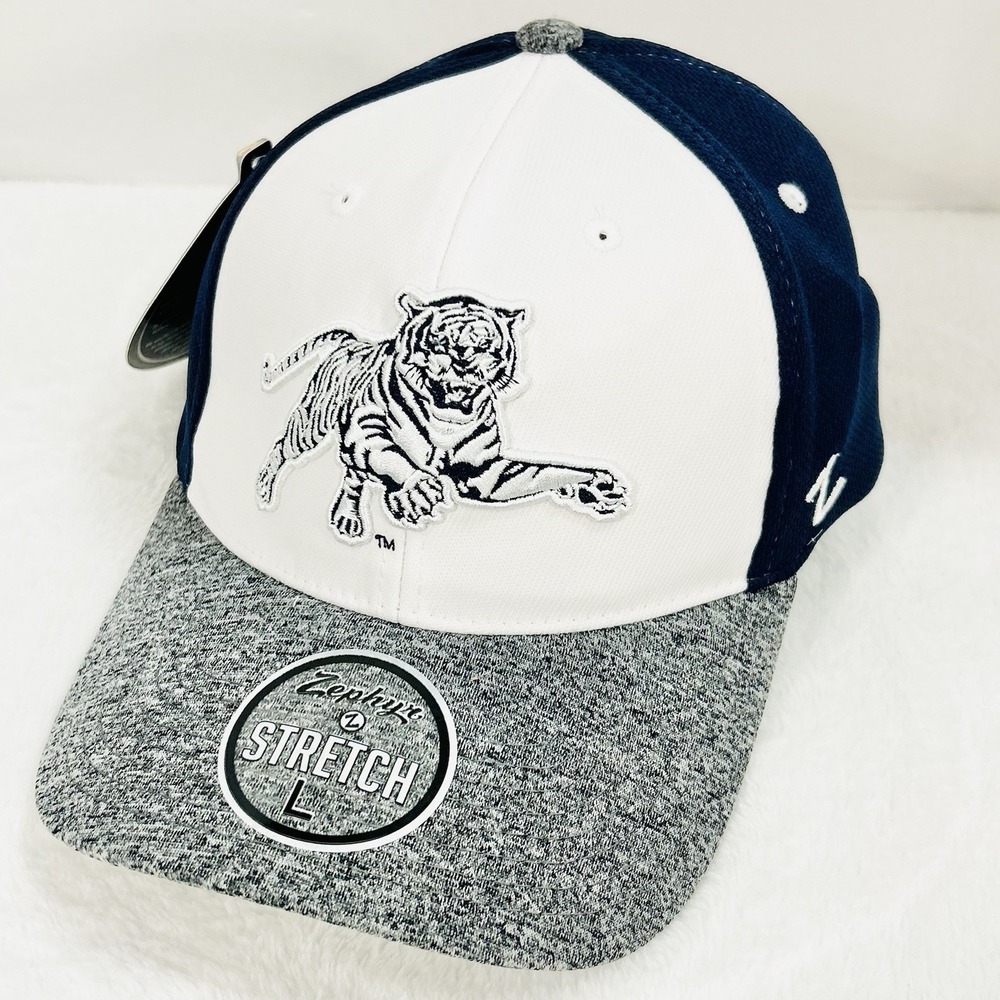 Zephyr Jackson State Tigers Tri-Color‎ Stretch Flex Hat Cap Large Blue NCAA